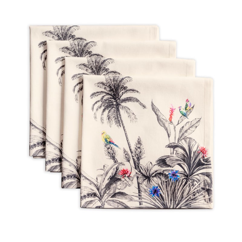 Maison d' Hermine Cloth Napkins Set of 4 100% Cotton for Thanksgiving Christmas Decorations Everyday Reusable Square Fall Napkins Cloth Washable Dinner Party (Amazonia, 20"x20") - Image 1